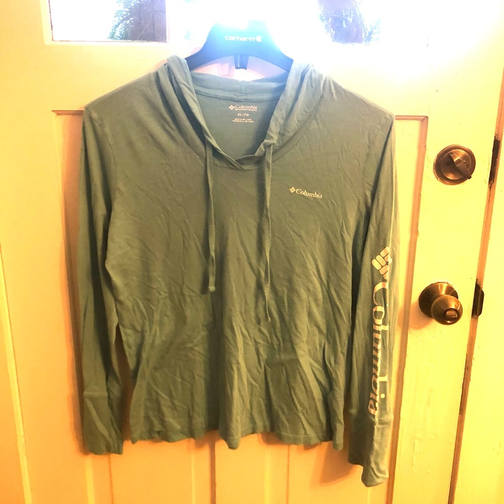 Womens Columbia Hoodie Hooded Long Sleeve Shirt blue